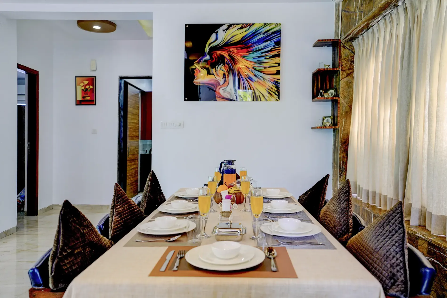 Dining area at LonavillaStay 4BHK villa in Lonavala