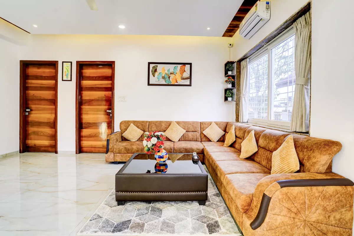 Large living area on the first floor at LonavillaStay villa