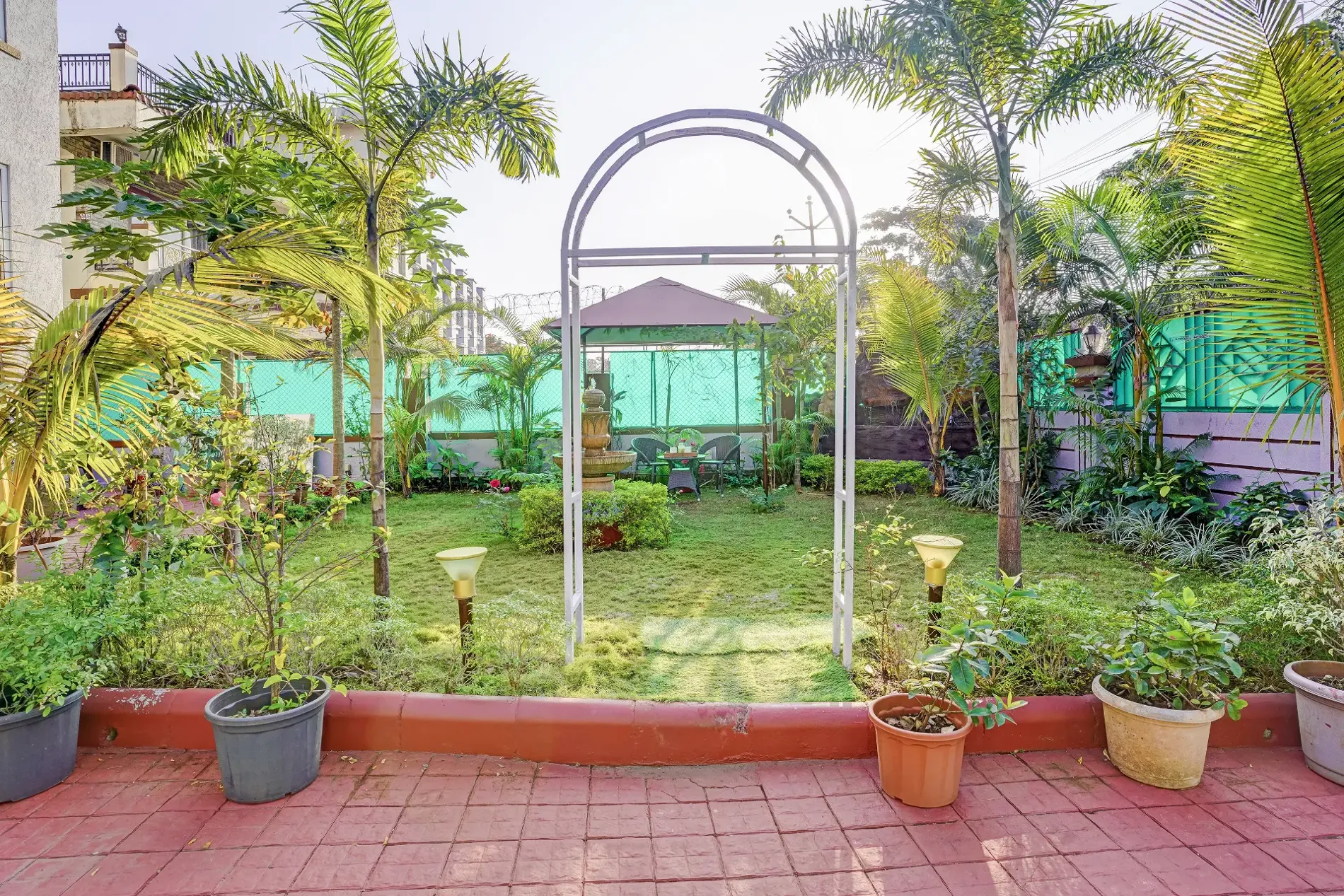 Landscaped garden lawn at LonavillaStay villa in Lonavala