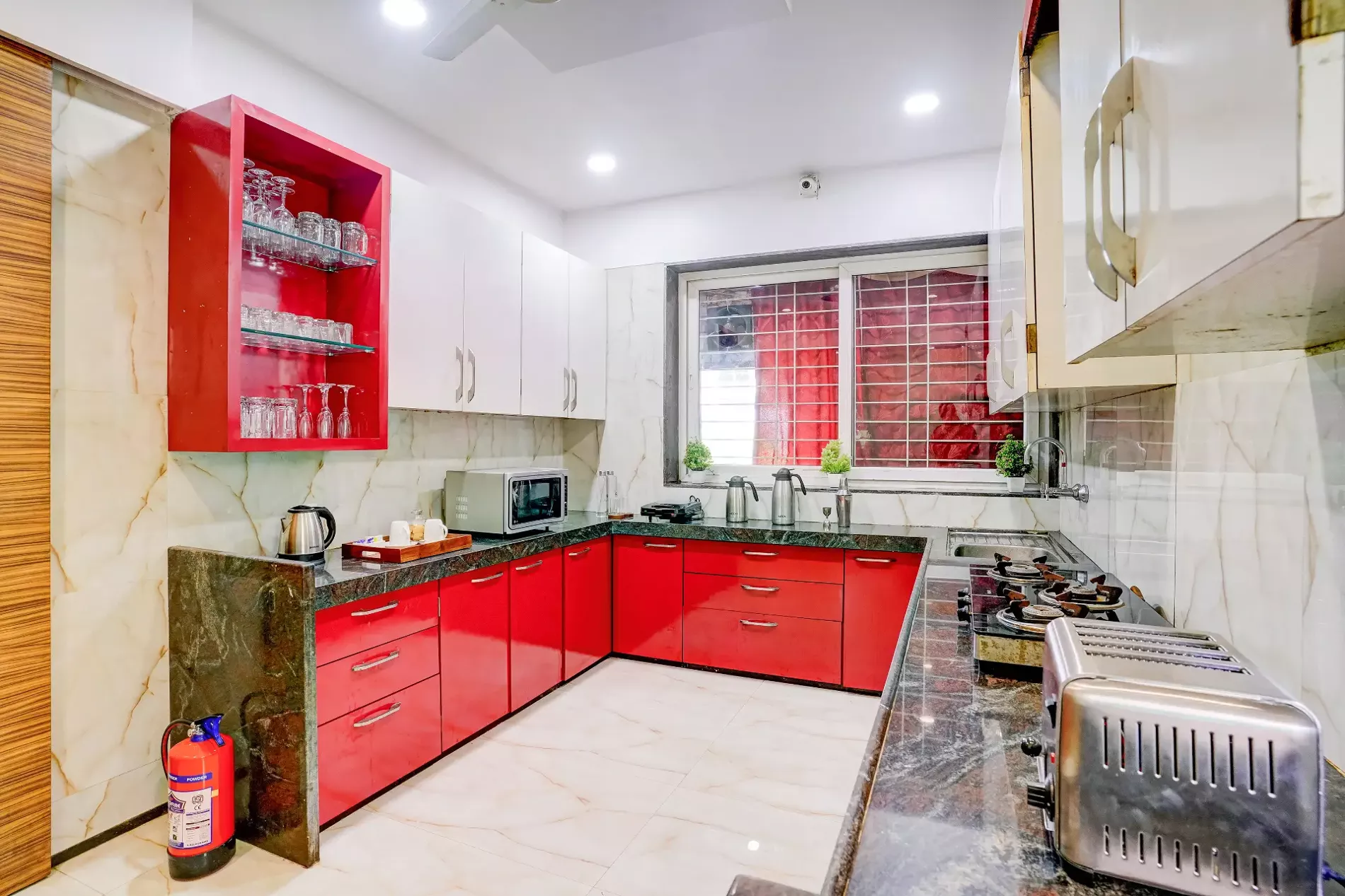 Modular kitchen wide view at LonavillaStay villa in Lonavala