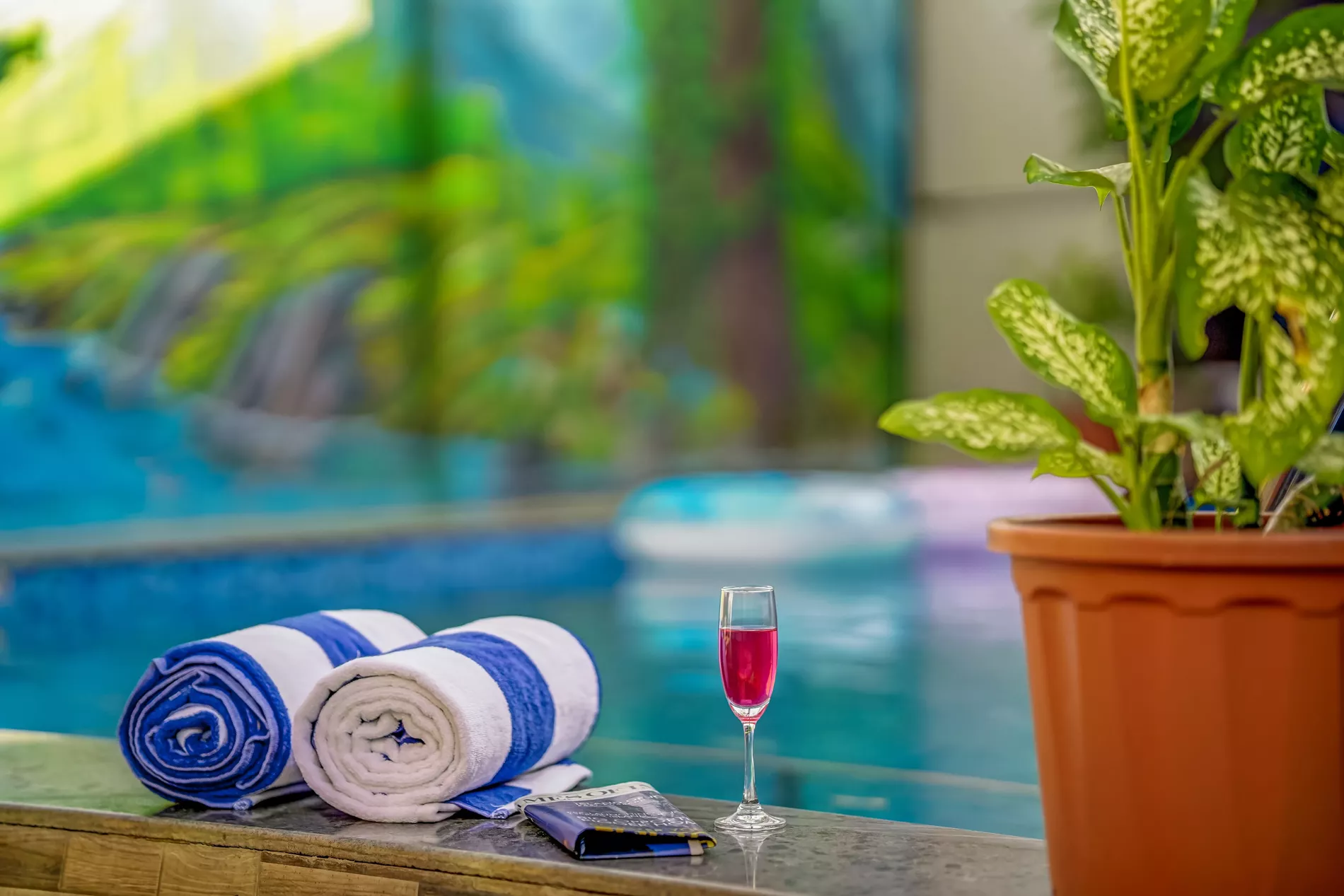 Private swimming pool and deck at LonavillaStay 4BHK villa in Lonavala